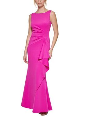 NWT Eliza J Vibrant Fuchsia Sleeveless Draped Midi Dress